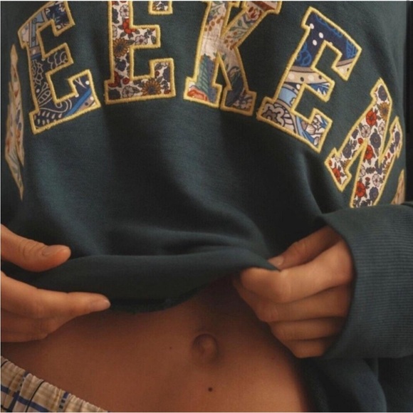 Anthro Weekend Long Sleeve Crop Top - Picture 2 of 4